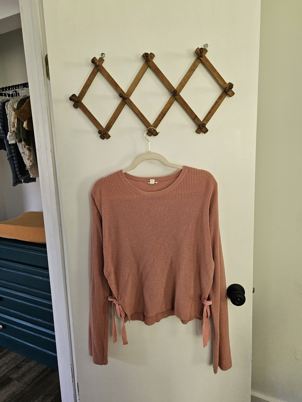 Garage Blush Pink Ribbed Knit Top